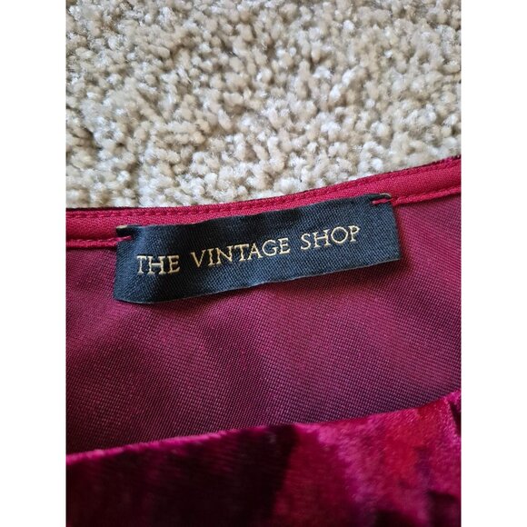 The Vintage Shop‎ Red Velvet Bodycon Long Sleeve Dress Event Hoco Occasion - Picture 4 of 5